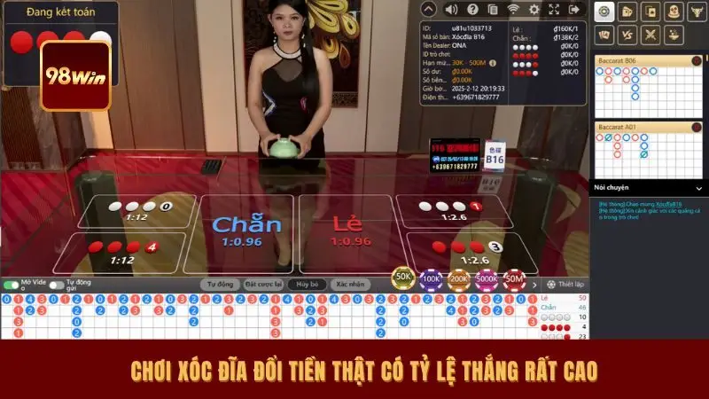 Chơi xóc đĩa đổi tiền thật có tỷ lệ thắng rất cao