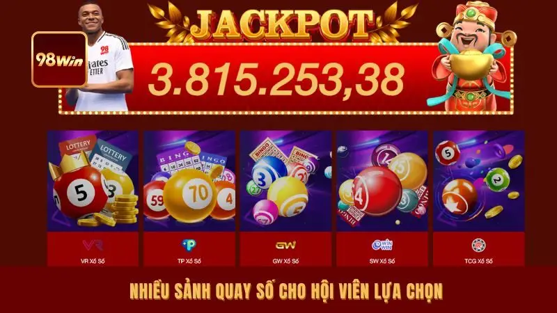Nhiều sảnh quay số cho hội viên lựa chọn
