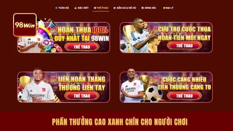 Phần thưởng cao, xanh chín cho người chơi